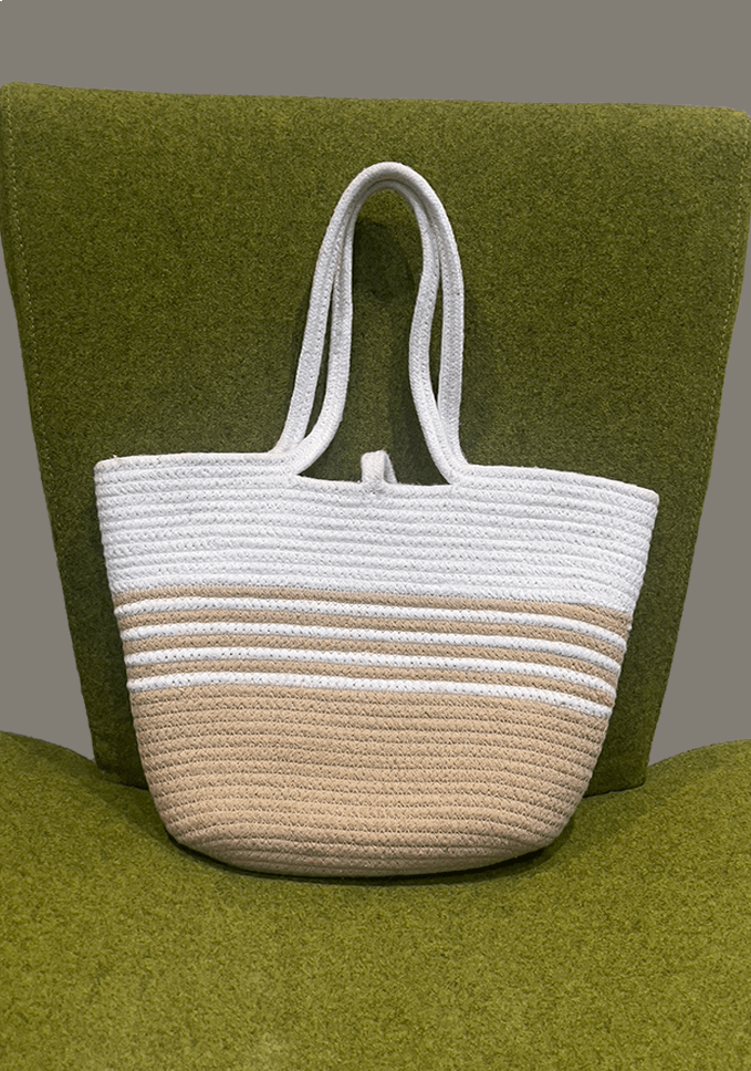 Colourblock Layered Double Straps Beach Bag
