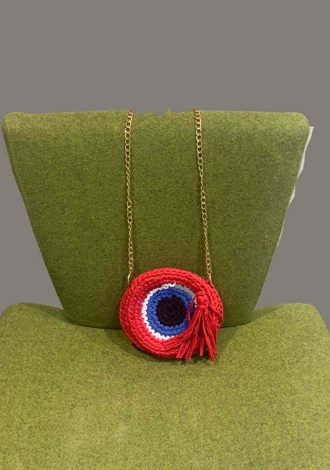 Crochet Evil Eye Bag