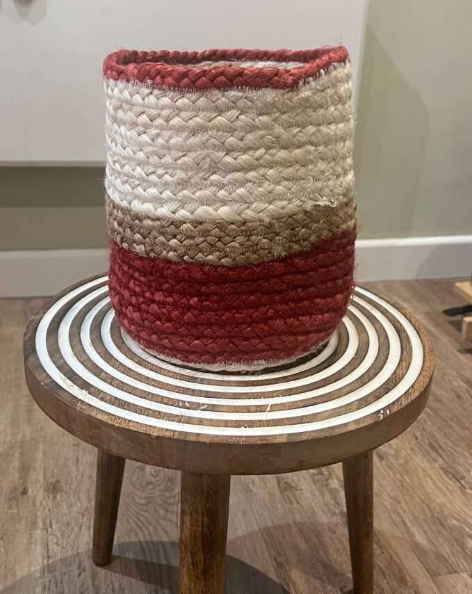 Striped Jute Basket