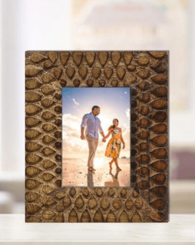 Intricate Brass Photo Frame with Floral Motif