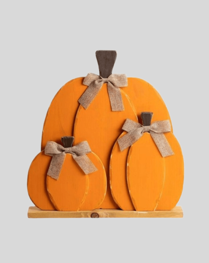 Rustic Stacked Wooden Pumpkins – Cozy Fall