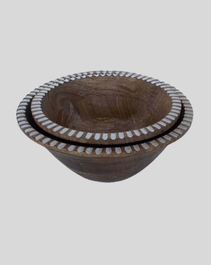 Handcrafted Wooden Serving Bowl Set