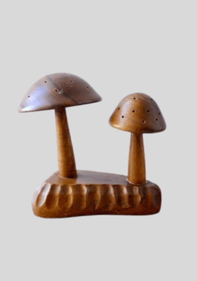 Vintage Wooden Mushroom Toothpick Holder