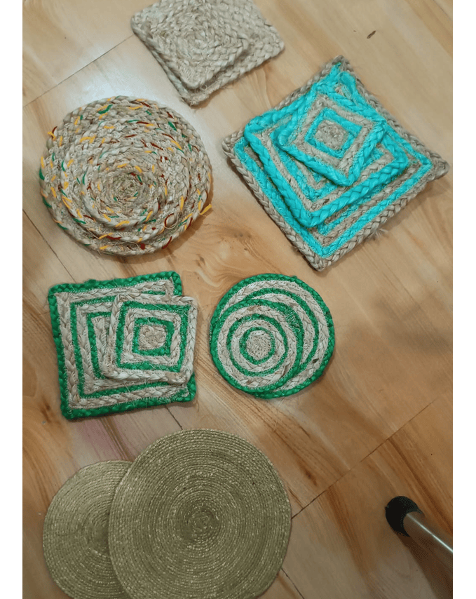 Jute Coaster & Table Mat Set