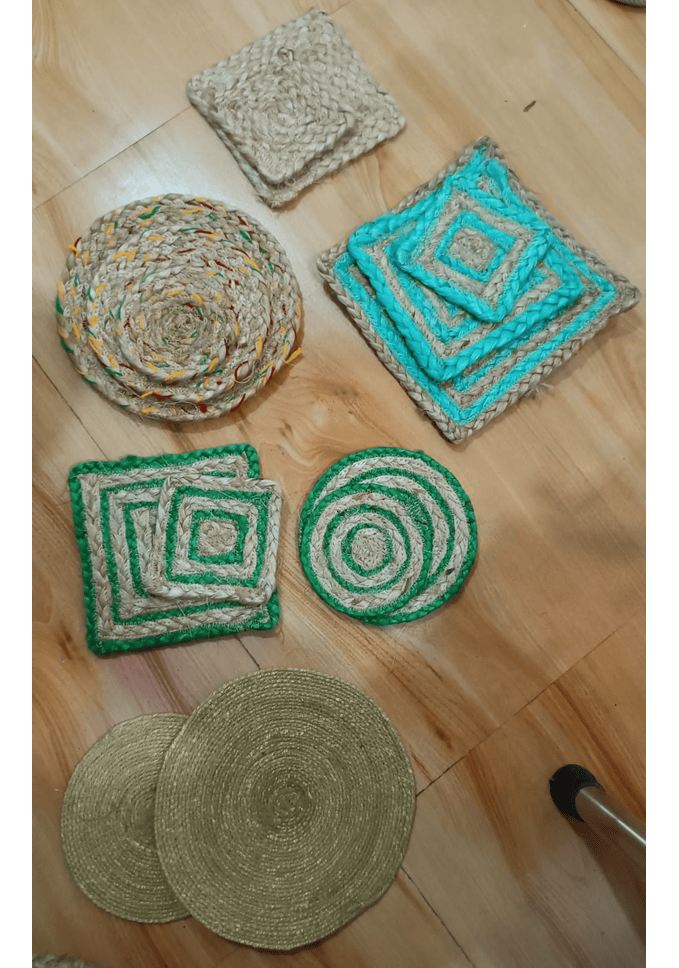 Jute Coaster & Table Mat Set